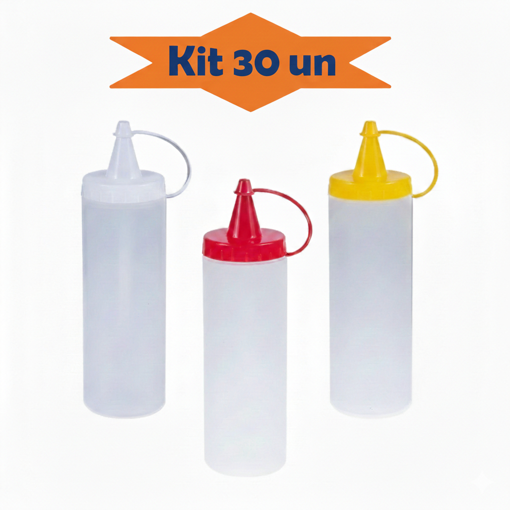 Kit 30 Bisnagas para Molhos Maionese Ketchup Mostarda Pimenta Caseiro Tubo Lanchonete Bar Plástico em Oferta na Shopee