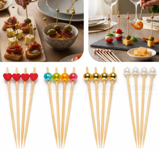 Kit 40 até 100 Palitos De Petiscos De Bambu Diversas Cores Perolados Festas Drink em Oferta na Shopee