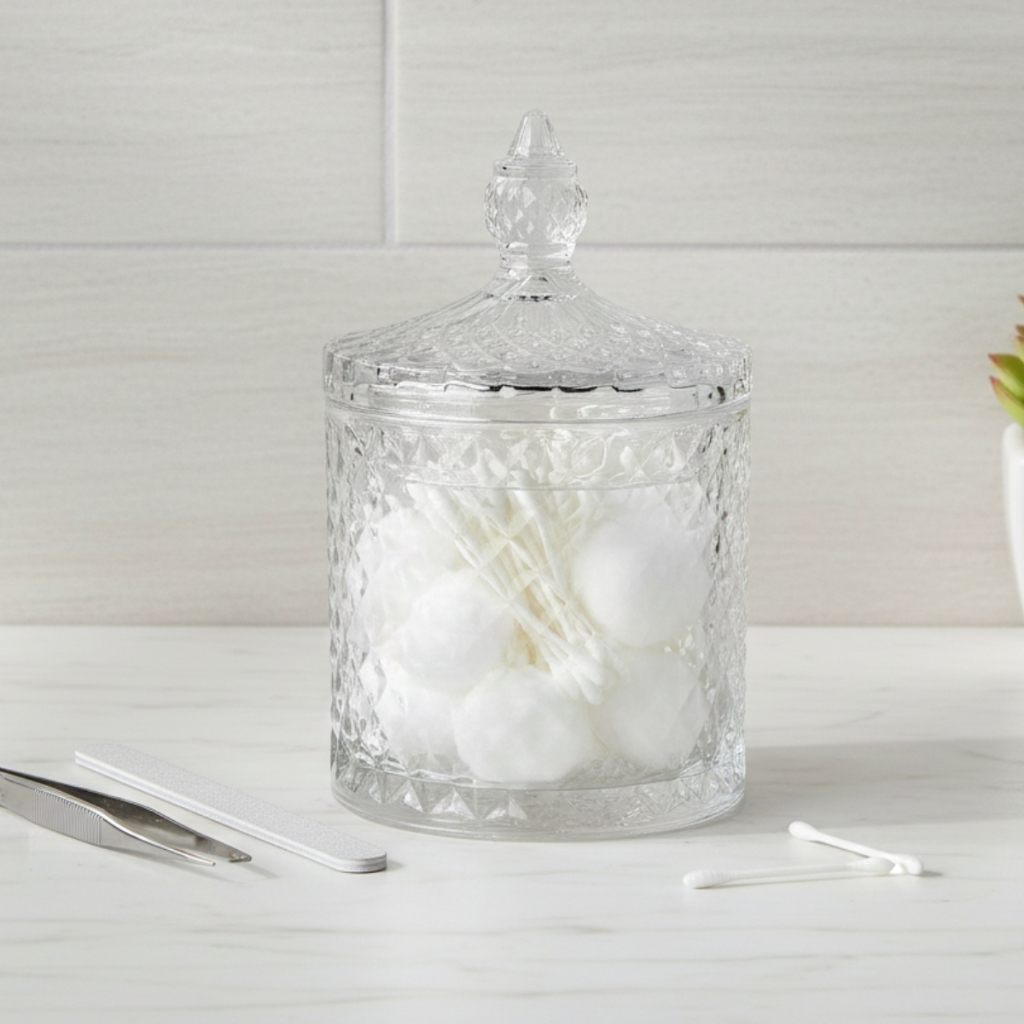 Pote Organizador Vidro Il Bagno Banheiro Lavabo Decorativo 300ml Ruvolo em Oferta na Shopee