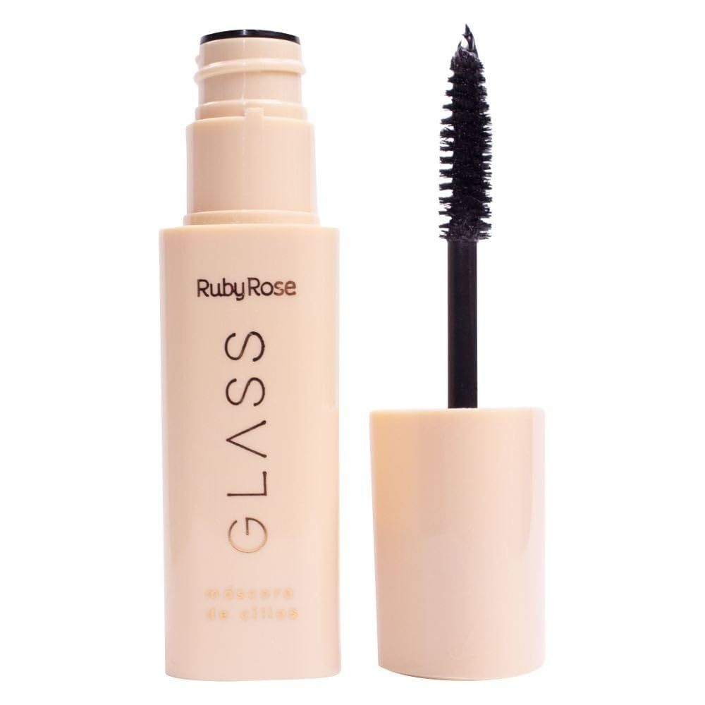 Máscara de Cílios Ruby Rose Glass Preto - Alongamento Extremo e Resistente à Água em Oferta na Shopee