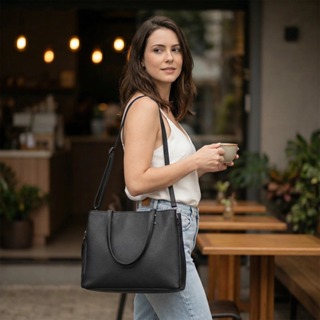 Bolsa Feminina laytonvivian de Alta Qualidade em Couro PU de Grande Capacidade, com Alça de Ombro em Oferta na Shopee