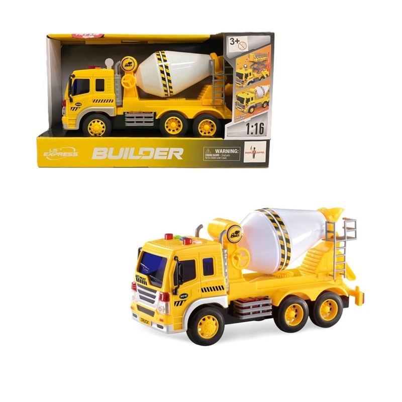 Caminhão de Construção Betoneira com Som e Luzes 1:16 - Brink Center em Oferta na Shopee