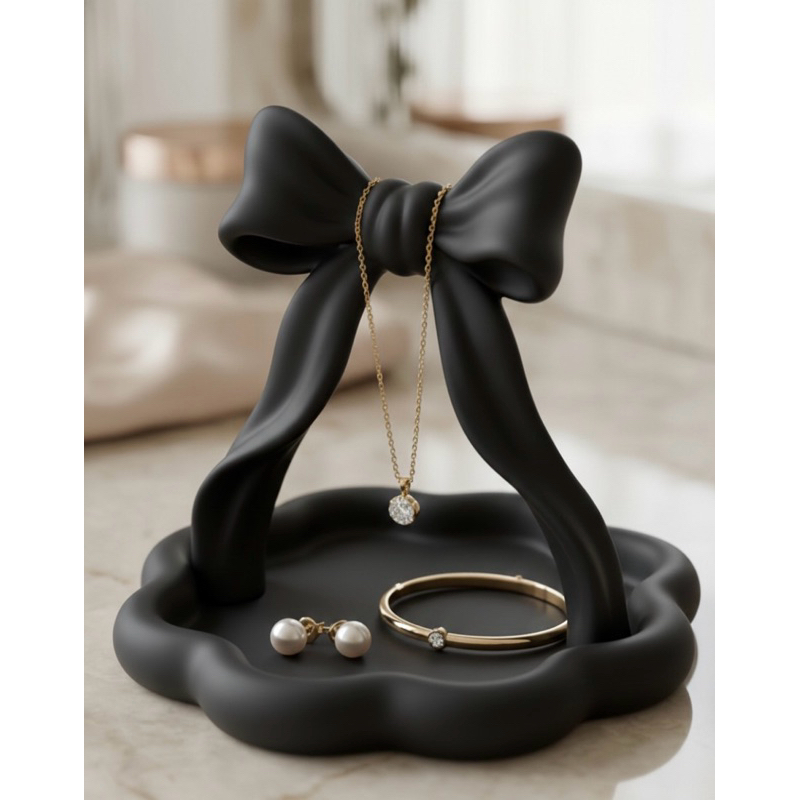 Porta Joias Decorativo com Laço – Organizador Elegante para Bijuterias para penteadeiras