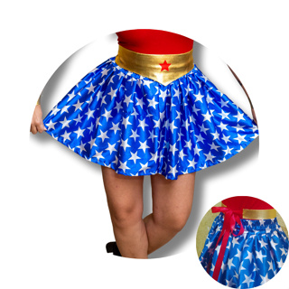 Fantasia Saia da Mulher Maravilha estampa de Estrelas - Adulto e infantil em Oferta na Shopee