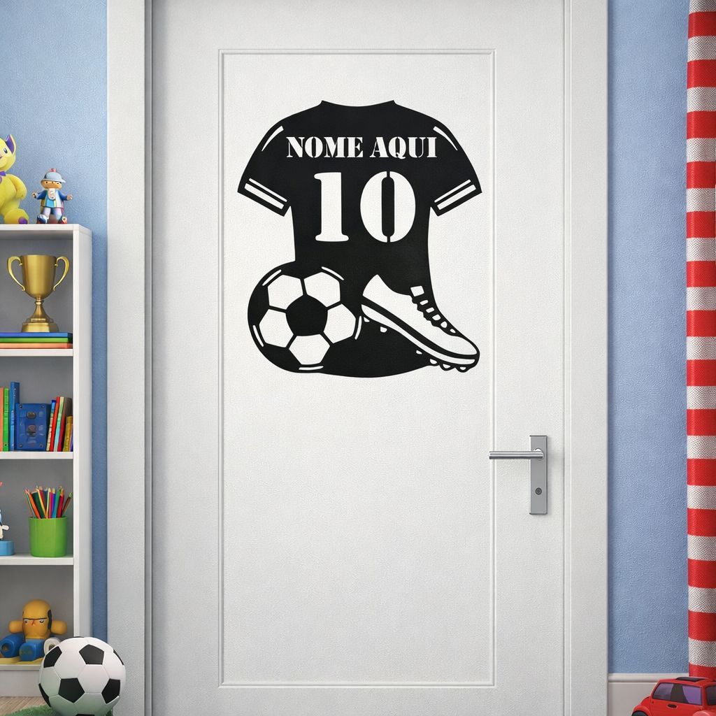 Quadro Camisa Futebol Personalizado Decorativo Com Nome MDF 3mm