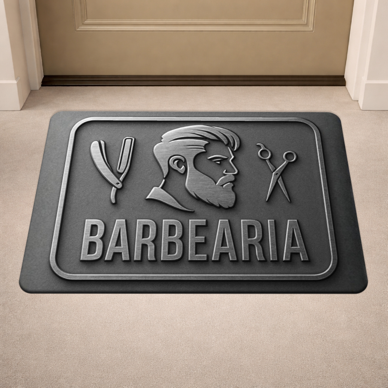 Tapete de Porta Antiderrapante - Barbearia - Entrada - 40x60 - Profissão - Cabelo - Barbeiro em Oferta na Shopee