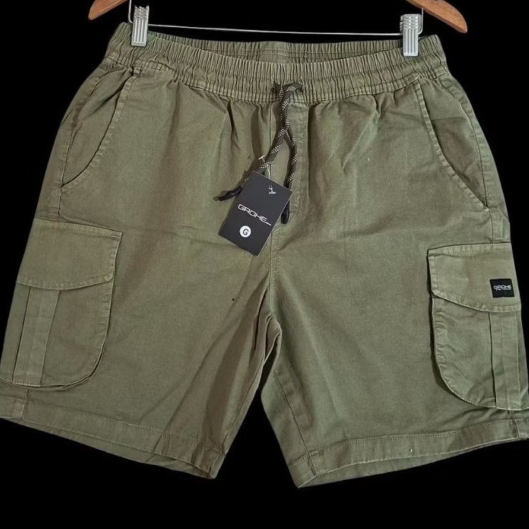 Short Cargo Sarja com elastano Masculina 5 bolso