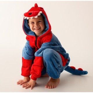 Pijama Macacão Dino Homem Aranha Infantil Peluciado Com Zíper