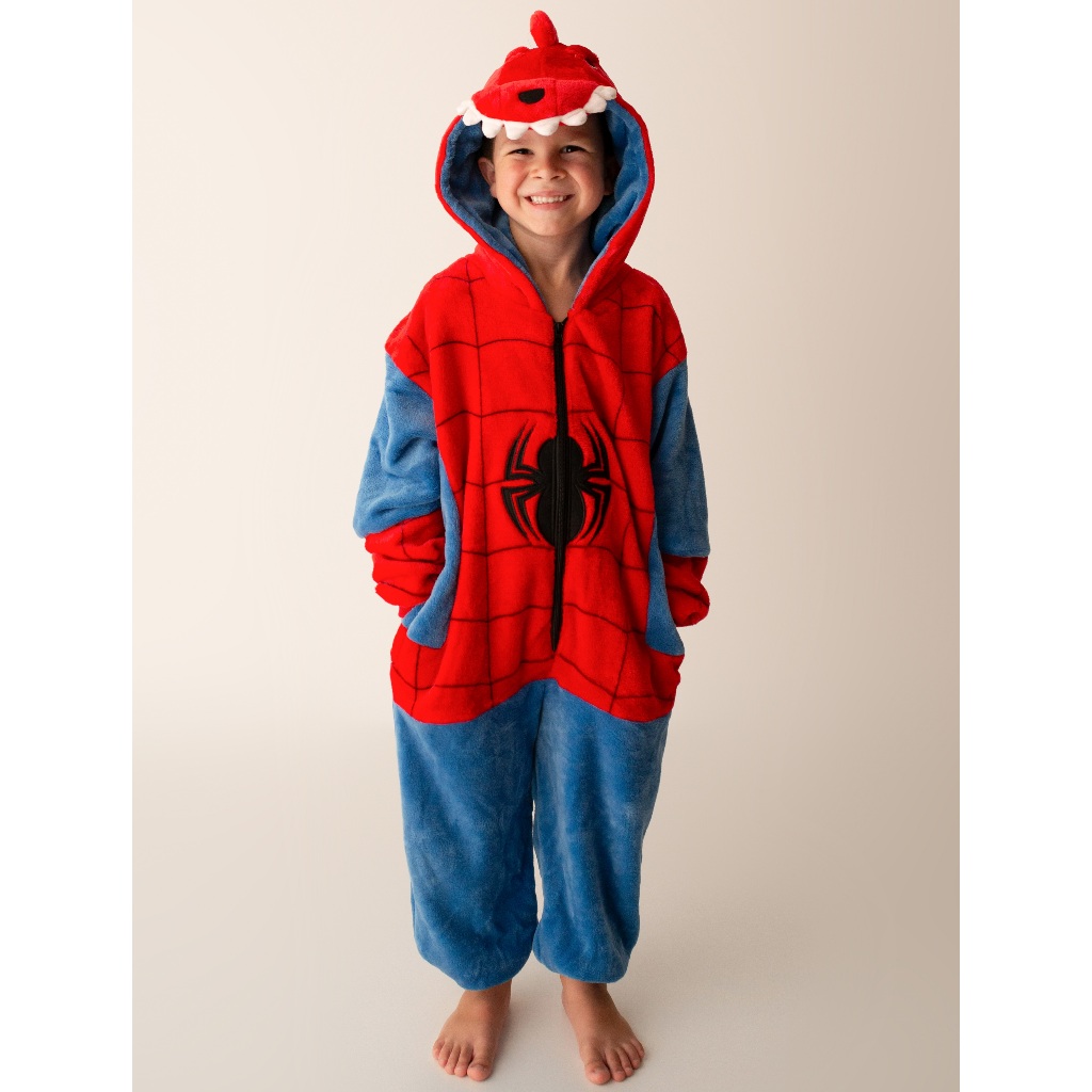 Pijama de Dino homem aranha Infantil De Pelúcia Personagem Desenho Animado Anime Cosplay em Oferta na Shopee