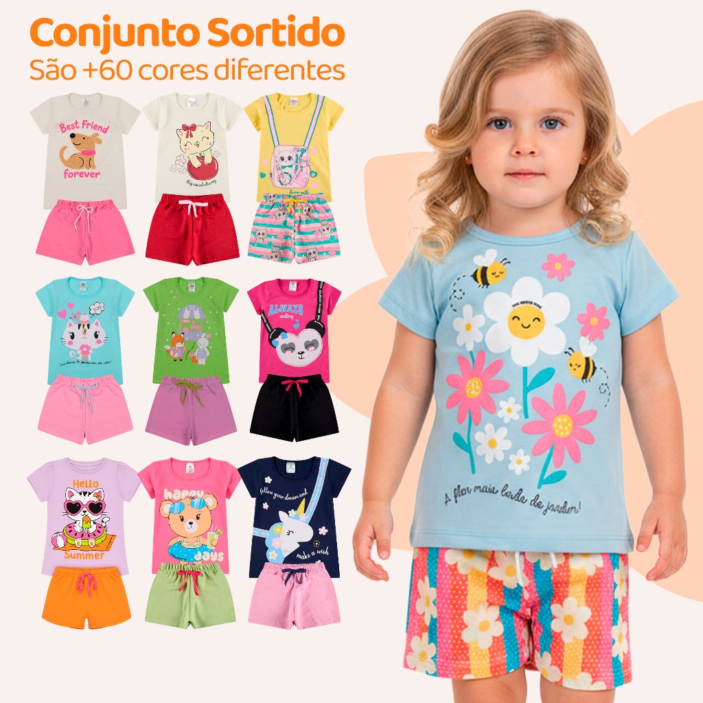 Kit Sortido 2, 6 ou 10 Peças de Roupas Bebe Menina Conjunto Verão Infantil Ou 6 Peças de Roupas  Infantil Menina Tamanho em Oferta na Shopee