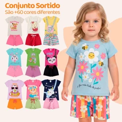Kit Sortido 6 ou 10 Peças de Roupas Bebe Menina Conjunto Verão Infantil Ou 6 Peças de Roupas Infantil Menina Tamanho