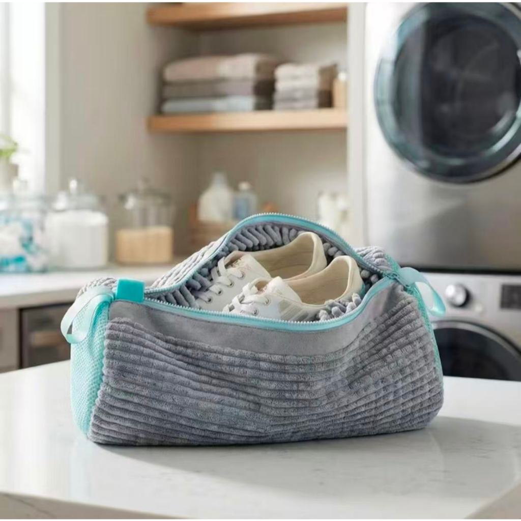 Saco para Lavar Sapatos em Malha, Proteção Anti-Deformação para Lavanderia e Viagem