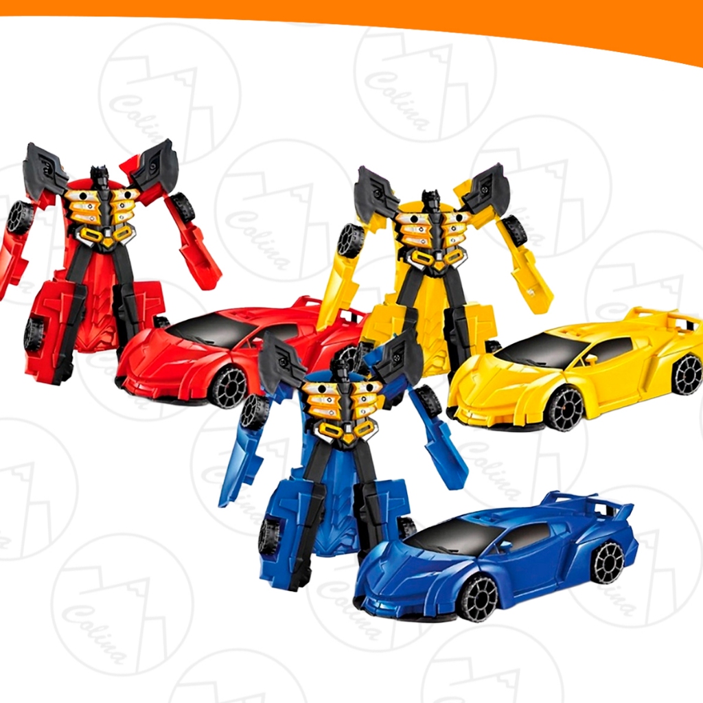 Kit 2x Brinquedo Carro Transformers Vira Robô 2 em 1 Carrinho Infantil Crianças Diversão Garantida Nano Shop em Oferta na Shopee