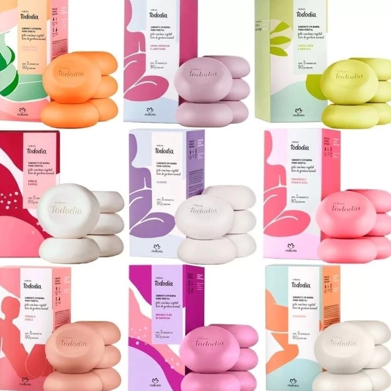 Sabonete Natura Tododia Caixa 5un 90g Várias Fragrâncias Original Pronta Entrega  Promoção Aproveite