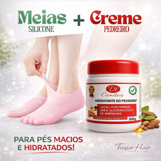 Kit Spa Perfeito Meia de Silicone + Creme de Pedreiro para Pé Rachado e Grosso Nutre Profundamente em Oferta na Shopee