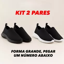 Tênis Meia Kit 2 PARES Calce Fácil Antiderrapante - Envio Imediato