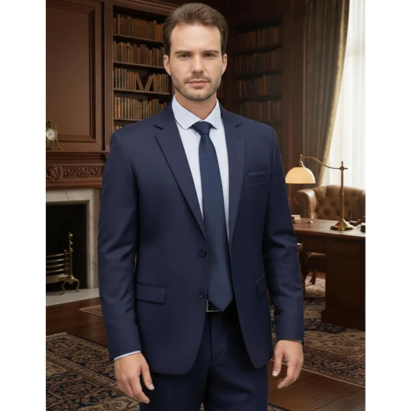 Terno Azul Marinho Masculino Alfaiataria Microfibra Alto Padrão Não Amassa