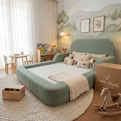 Cama Infantil Montessoriana Casal com Estrutura Baixa e Tecido Macio – Sem Colchão - Little Duck