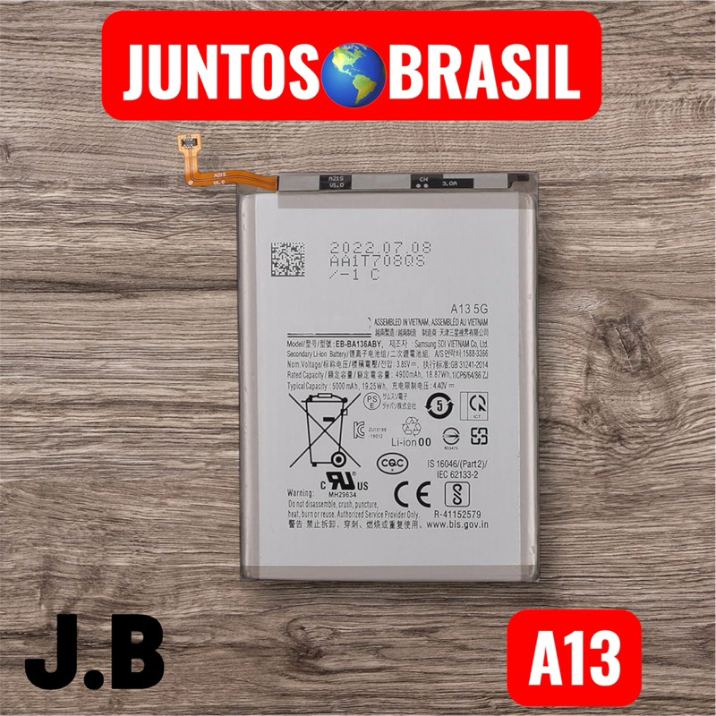 BAT COMPATÍVEL A13 5G/ A13 4G/ A21S / M13/ A12/ M12/ A02 (BA136ABY) ORG NOVA COM GARANTIA DE 15 DIAS