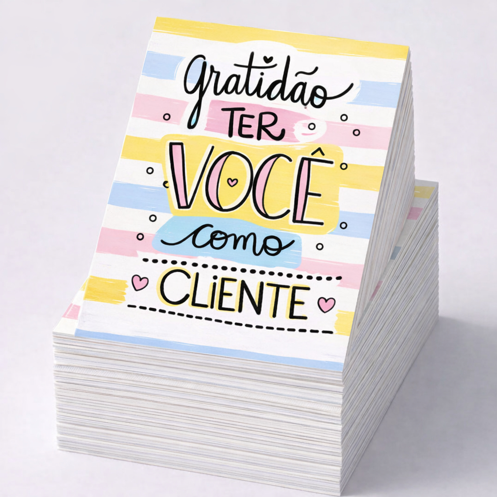 Mini Cartão Agradecimento, Tag para Loja, Empresa, Correios em Oferta na Shopee