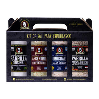 KIT DE SAL PARRILLA PARA CHURRASCO GONZALO COM 4 UNIDADES em Oferta na Shopee