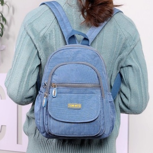 Mochila Bolsa Feminina Casual Escolar Trabalho Viagem Couro Sintéticos Nylon TM9132 AMY em Oferta na Shopee