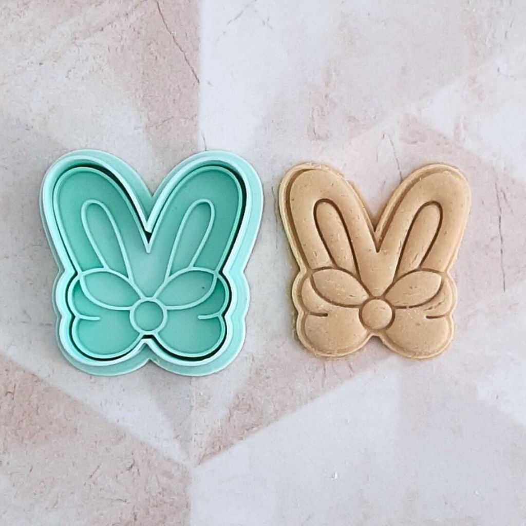 Cortador de Biscoito e Carimbo Orelhinhas de Coelho Laço - Pascoa