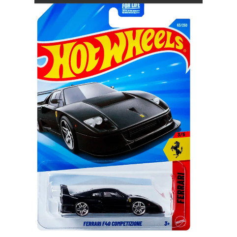 Hot Wheels Ferrari F40 Competizione Preta 2026 Lote C JJJ31 3/5 - normal não é o super