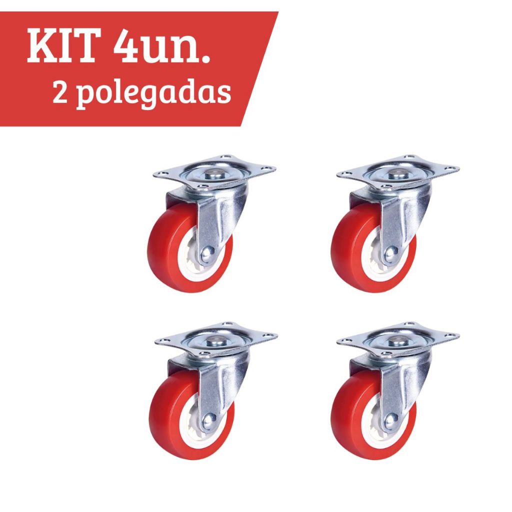 Kit Rodinhas Giratório 4 - 8 Com Travas Sem Travas Rodízio Para Móveis Silicone 50mm