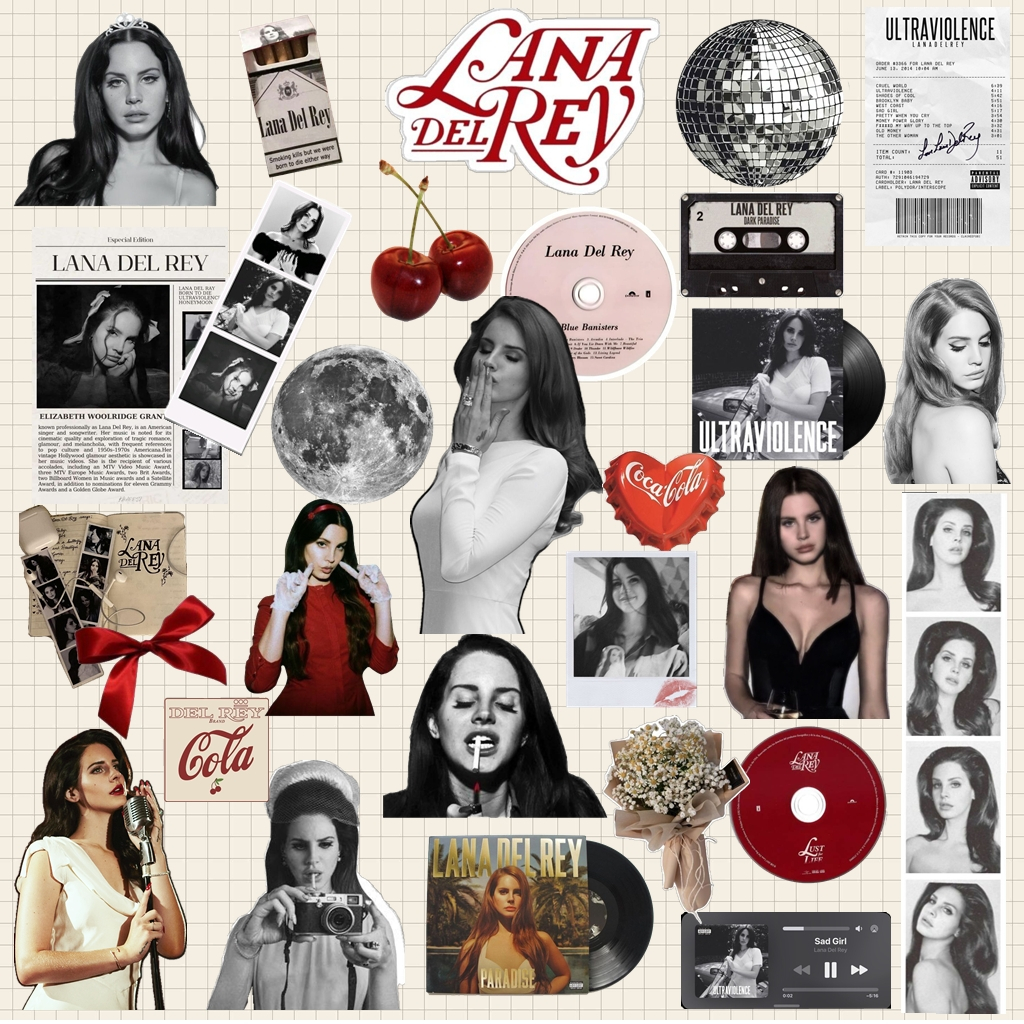Kit 30 Adesivos Lana Del Rey Vinil À Prova d'água garrafa celular kindle notebook scrapbook