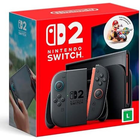 Bundle Nintendo Switch 2 + Jogo Digital Mario Kart World – Modelo Nacional de Tomada