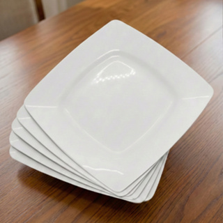 Prato Plástico Quadrado Duro Resistente 23cm Almoço Jantar Cozinha Eventos Escolar Churrasco e Festa Inquebrável Premium em Oferta na Shopee