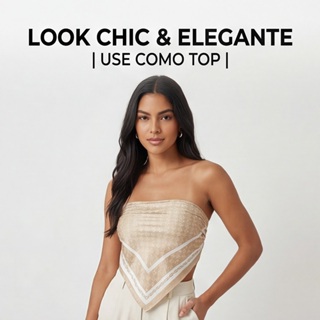 Lenço Feminino Premium 90x90cm | Elegância Atemporal | Estilo de Luxo Para Presente em Oferta na Shopee