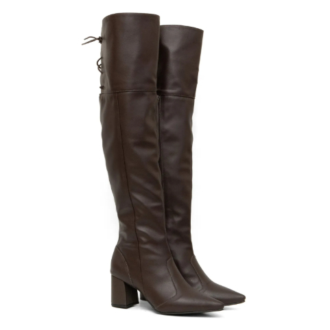 Bota Over Knee Salto Bloco  Cano Longo Inverno em Oferta na Shopee