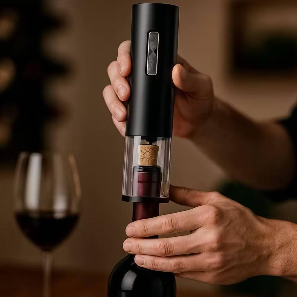 Saca Rolhas Automático Elétrico Abridor de Vinho Com Cortador de Lacre