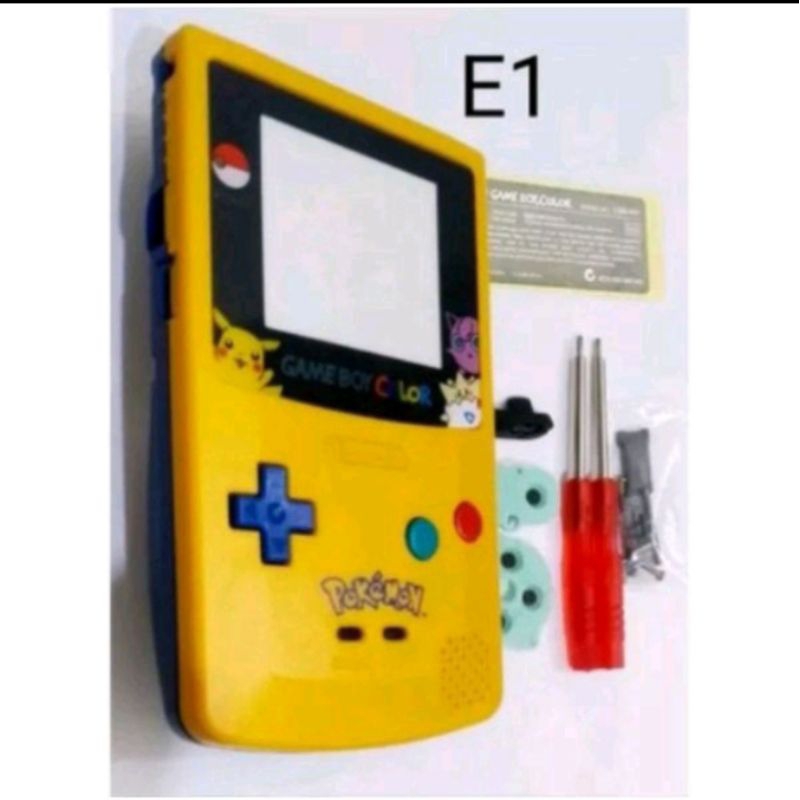 Carcaça Compatível Game Boy Color. Modelo Pokémon,  amarela e azul.