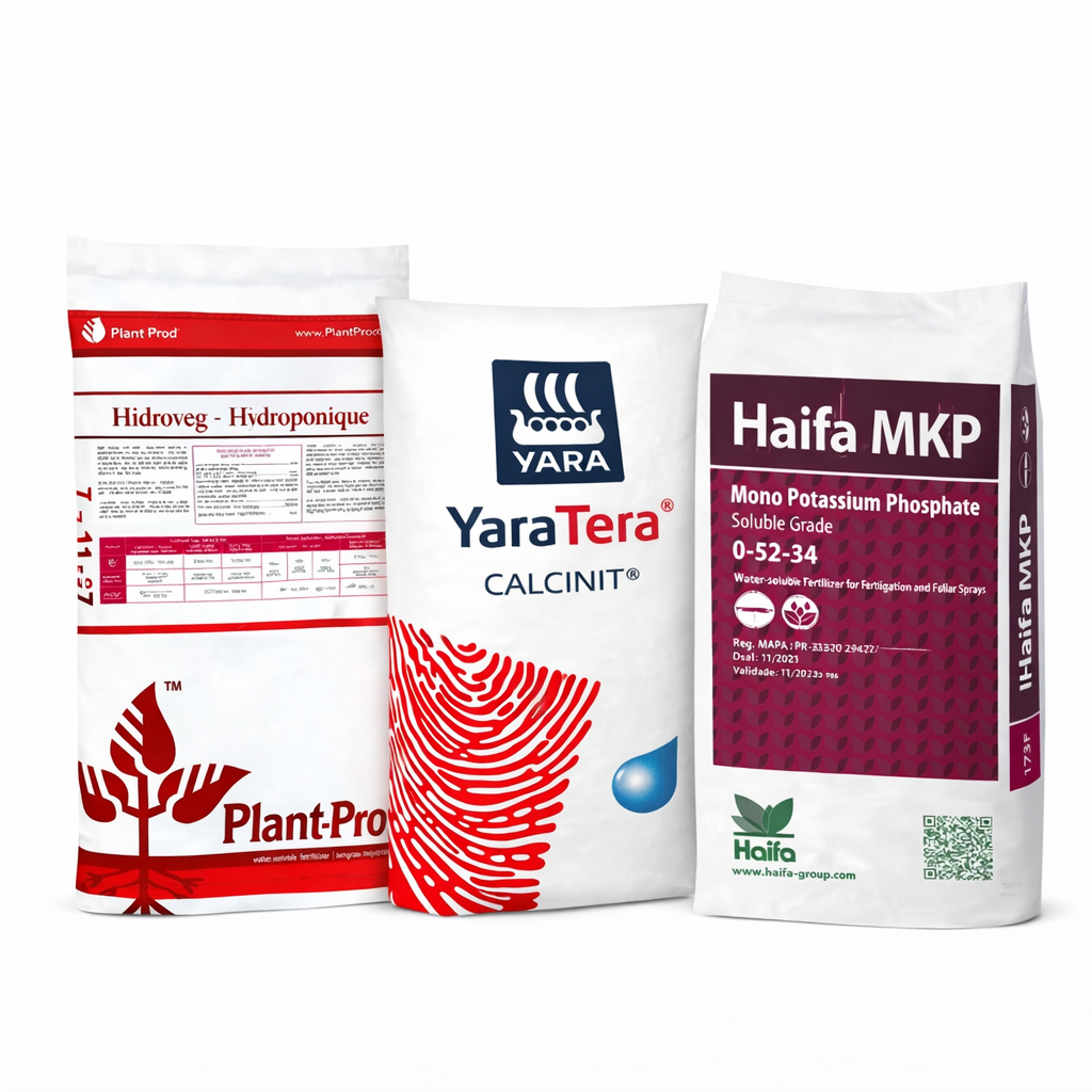 Kit Adubo Plant Prod 7-11-27 + Nitrato De Cálcio + Mkp 0-52-34 1kg