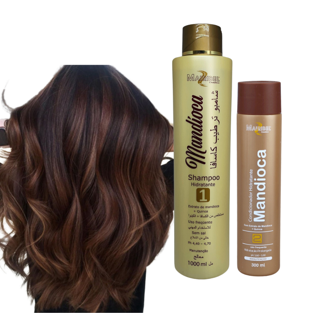 Kit Linha Mandioca Shampoo 1000ml + Condicionador 300ml Mairibel