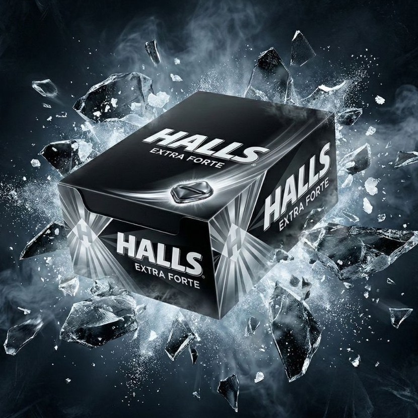 Pacotão Bala Halls Black Riclan 12 Unidades vários tamanhos Drops Menta Forte Hálito Refrescante