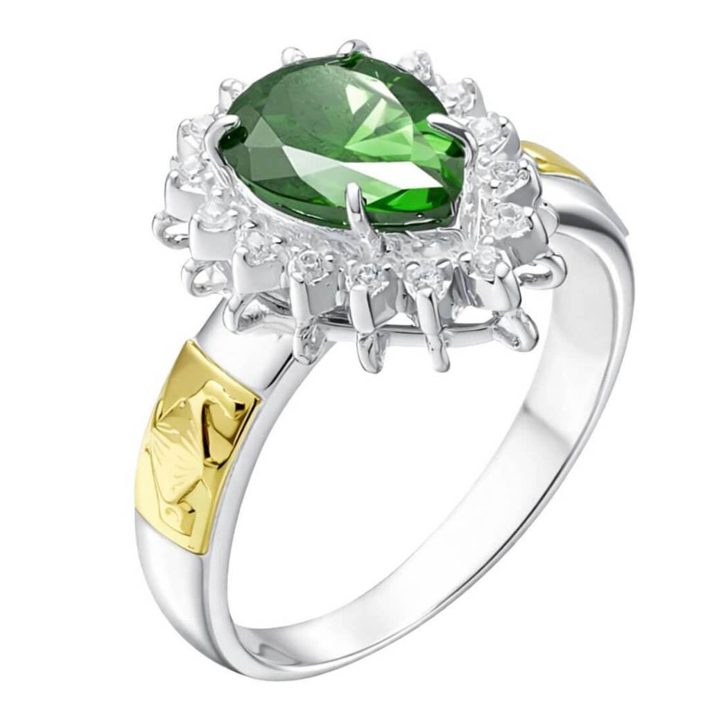 Anel De Formatura Feminino Enfermagem Prata 950 Com Ouro 18k
