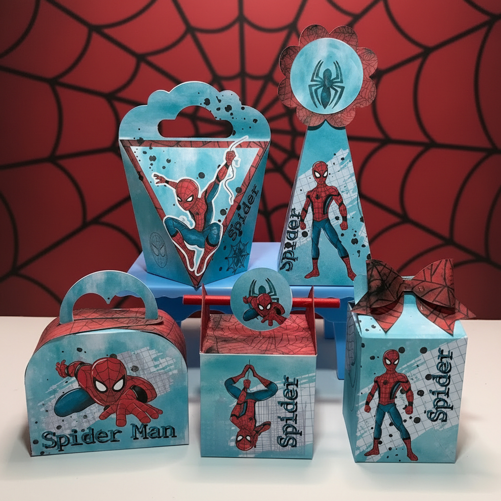 Kit 20 Caixas H.Aranha Personalizado |Festa de Aniversário | Peg Monte | Lembrancinhas