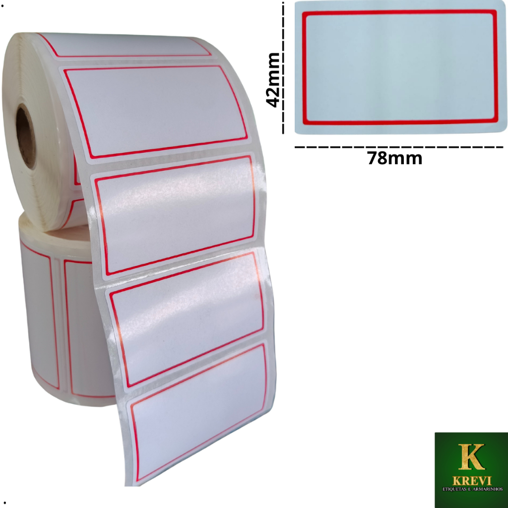 Etiqueta adesiva multiuso 78x42mm para preço ou marcação tarja vermelha fundo branco uso em geral .. em Oferta na Shopee