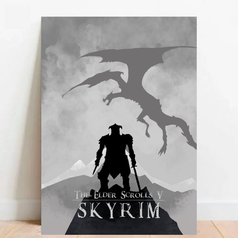 Quadro placa Decorativa game geek Mapa Elder Scrolls Skyrim videos games 05