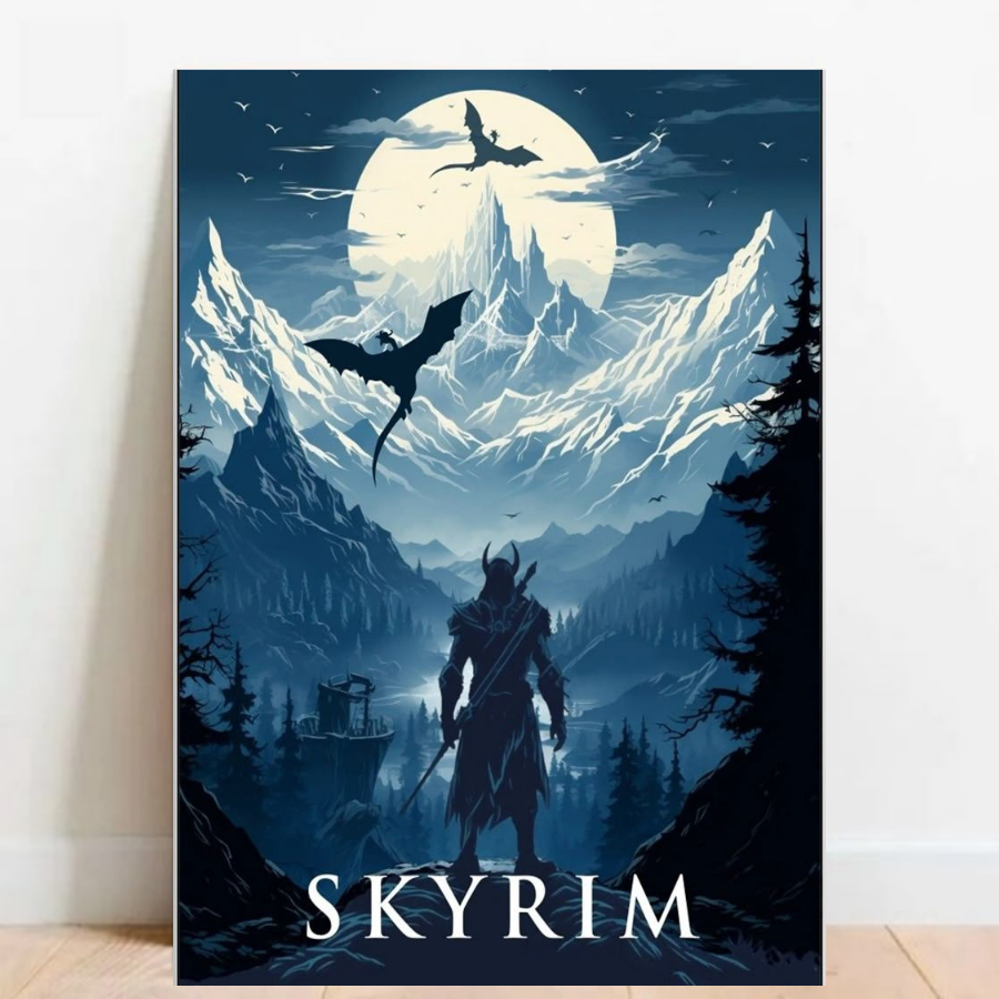 Quadro placa Decorativa game geek Mapa Elder Scrolls Skyrim videos games 07