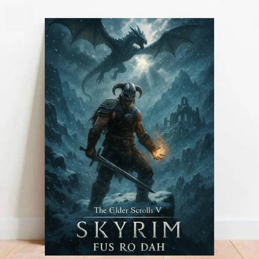 Quadro placa Decorativa game geek Mapa Elder Scrolls Skyrim videos games 011