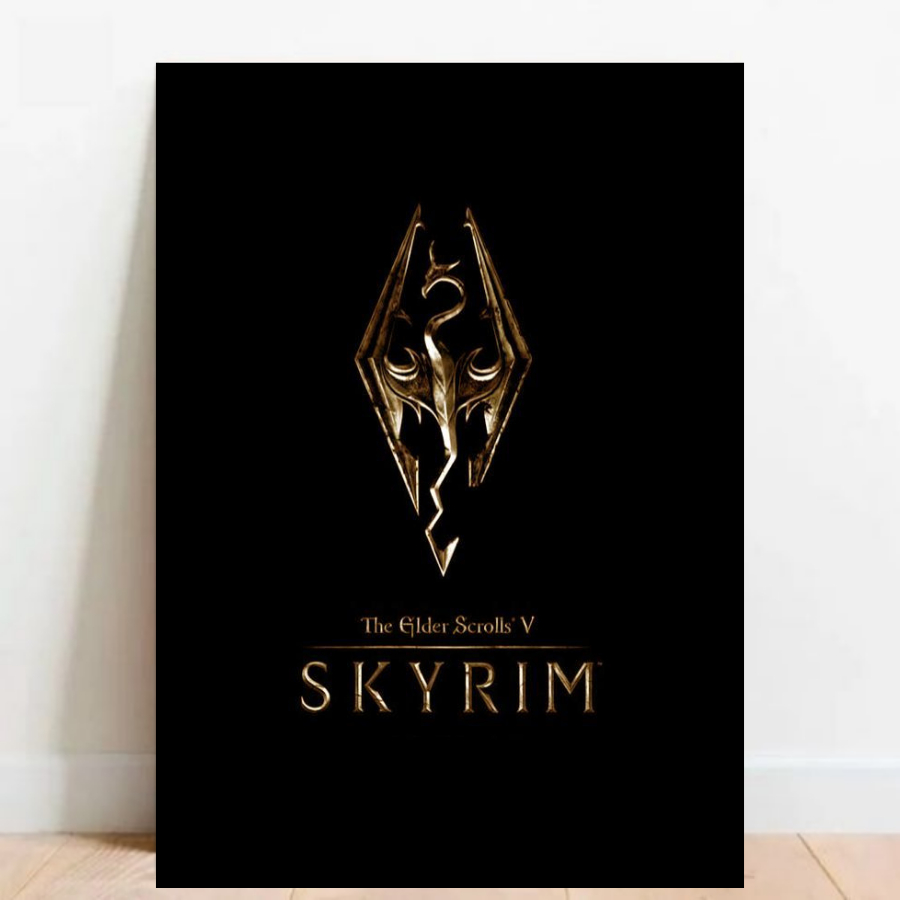Quadro placa Decorativa game geek Mapa Elder Scrolls Skyrim videos games 012