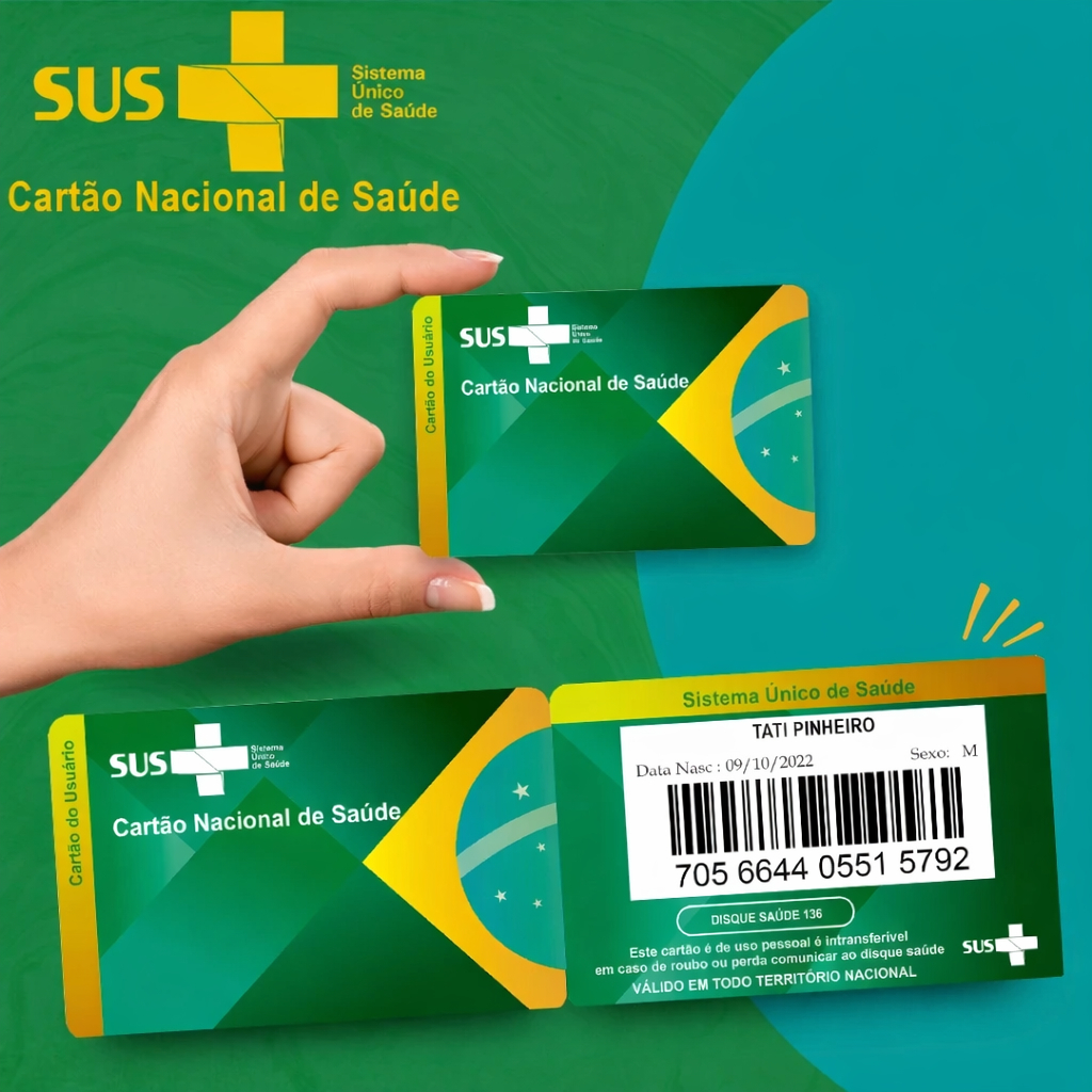 Cartão SUS Personalizados de Alta qualidade em PVC e plastificado , após a compra manda todo os dados da pessoa no chat.