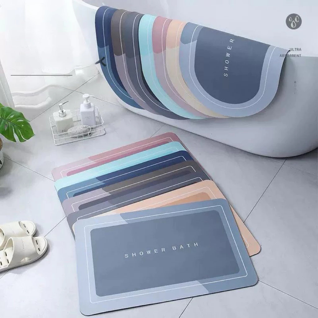 Tapete para Banheiro de Secagem Rápida Super Absorvente  Ideal para Chuveiro Cozinha e Varanda 40x60
