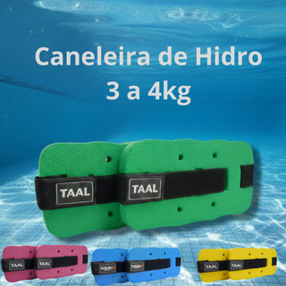Par Caneleira Hidro 3 a 4 KG - Tornozeleira Natação Hidroginástica, Esportes Aquáticos – Regulável