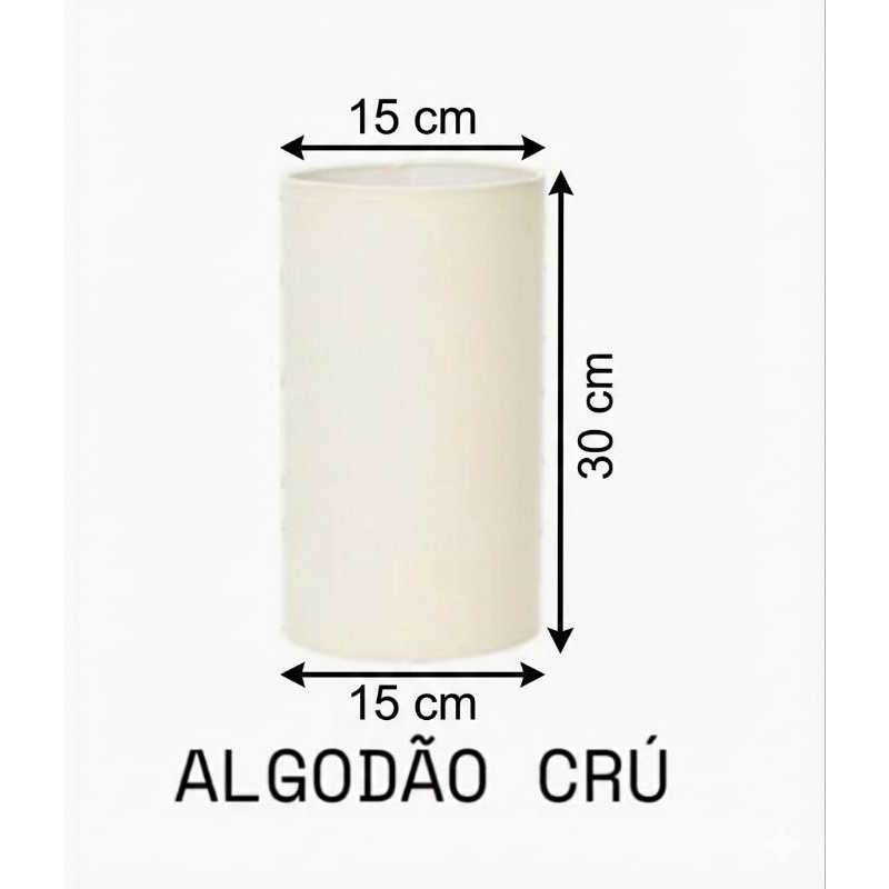 Cúpula para Abajur Mesa de Cabeceira 15x15x30  em Tecido para Abajur de Mesa e Luminárias em tecido
